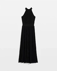 Pleated Halter Maxi Dress
