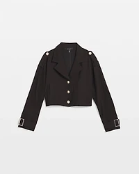 Petite Cropped Knit Trench