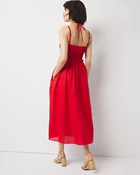 Cotton Poplin Halter Midi Dress