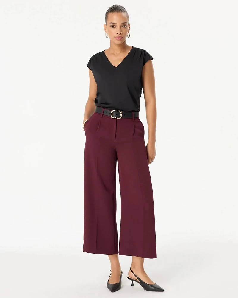 High Rise Wide Leg Crop Pant
