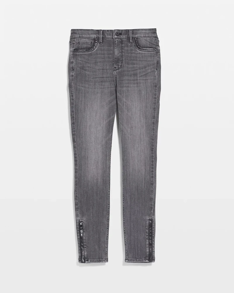 Petite High Rise Croc Skinny Ankle Jeans
