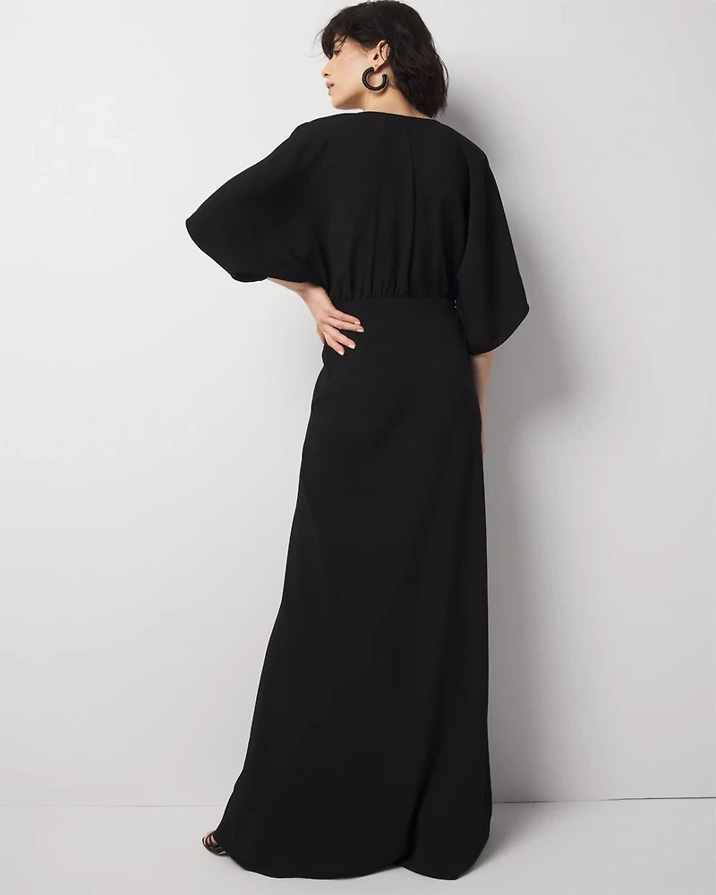 Petite Kimono Sleeve Crepe Gown
