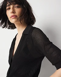 Pointelle Cardigan Sweater