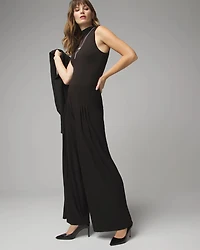 Matte Jersey Pleated Wide Leg Pant