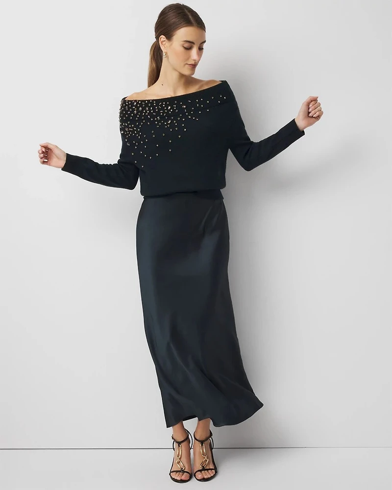 Petite Satin Slip Skirt