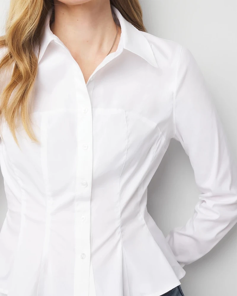 Seamed Poplin Shirt