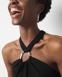 Ring Halter Sweater Top