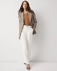 Plaid Double-Breasted Blazer