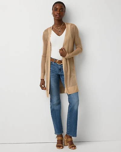 Open Stitch Longline Cardigan