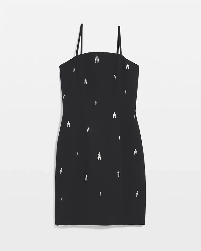 watters brie strapless embellished pearl floral a line mini dress Watters Brie Strapless Embellished Pearl Floral A Line Mini Dress