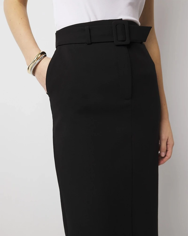 Petite Belted Trouser Skirt