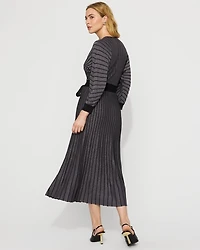 Dolman Sleeve Pleated Sweater Dress