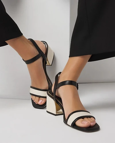 Canvas Block Heel Sandal