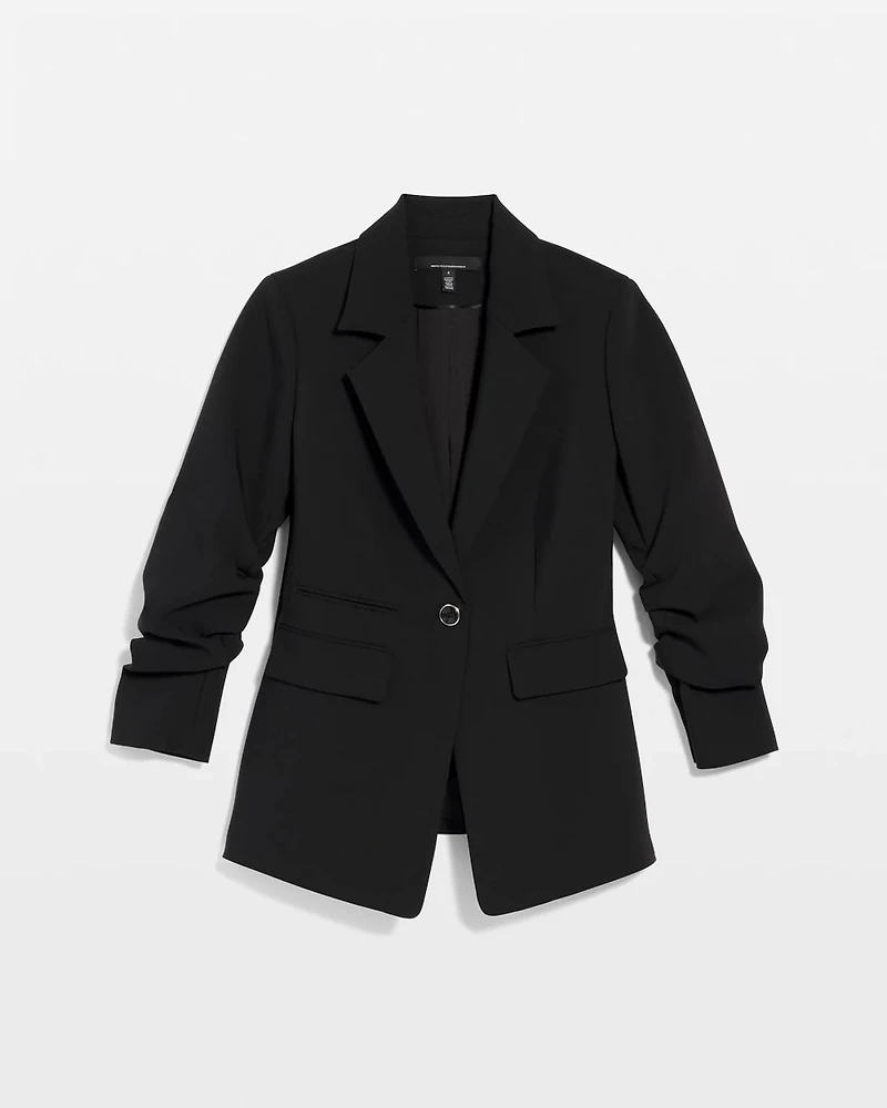 Ruched Sleeve Blazer