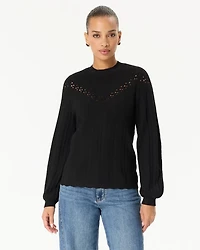 Mock Neck Long Sleeve Pullover Sweater
