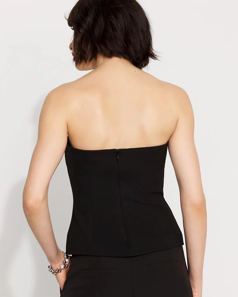 Floral Applique Ponte Bustier