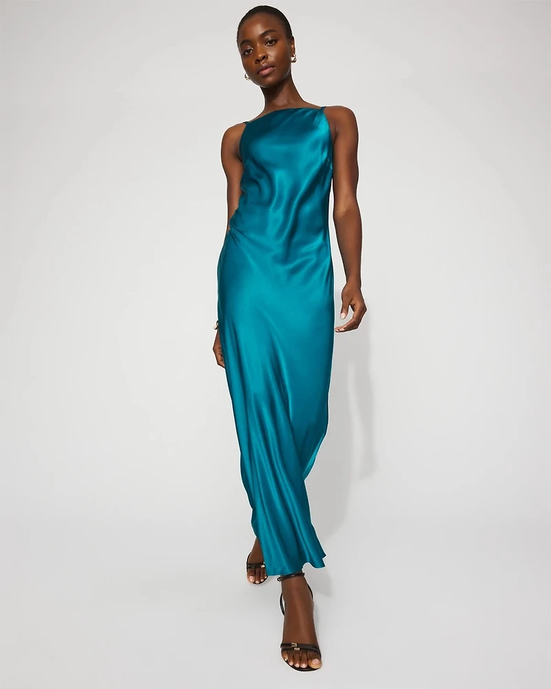 Square Neck Satin Slip Dress