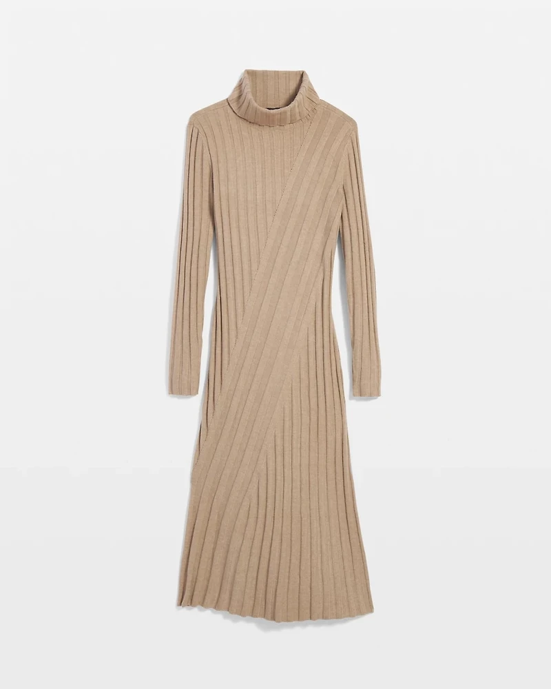 Ribbed Turtleneck Sweater Dress