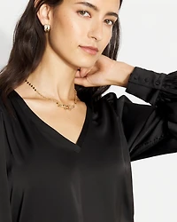 Knit Mix Satin Top