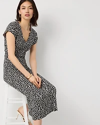 Gathered Waist Short Sleeve Midi Dress