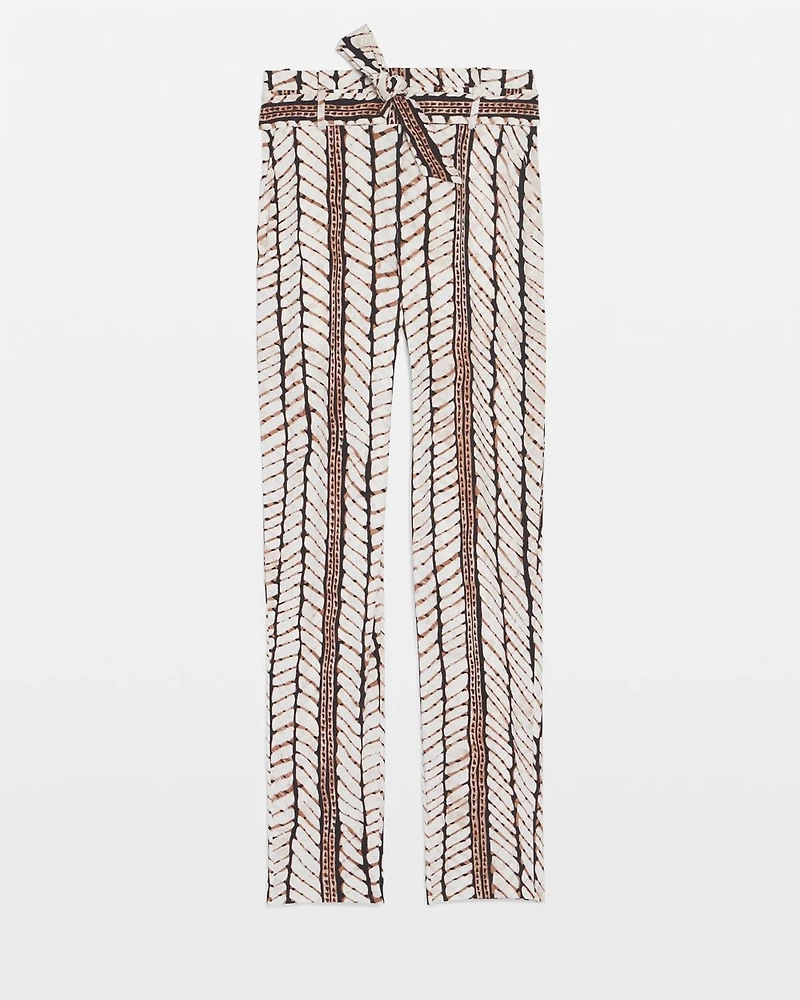Jersey-Knit High-Rise Tapered Ankle Pants