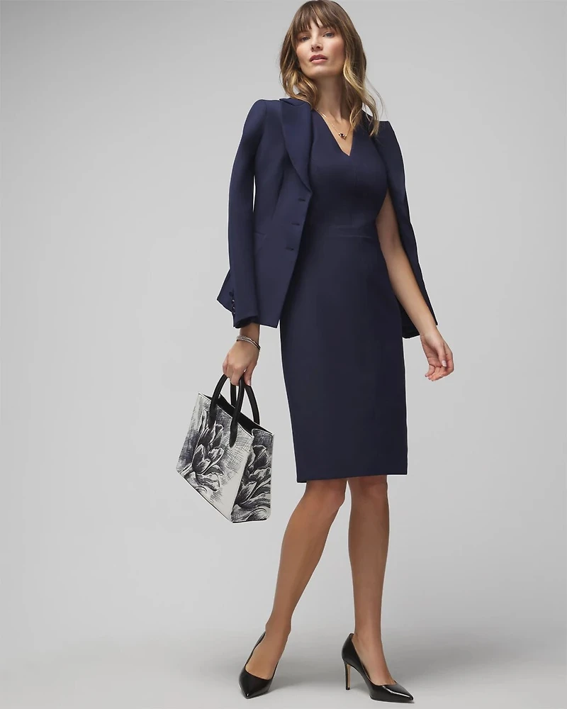 Sleeveless V-Neck Sheath Dress