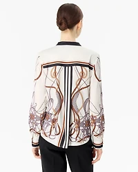 Stand Collar Satin Shirt