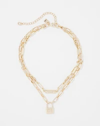Padlock Charm Convertible Necklace