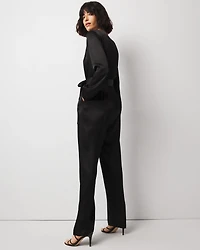 V-Neck Satin Jumpsuit