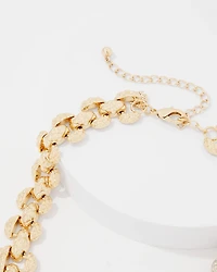 Quilted Metal Statement Necklace