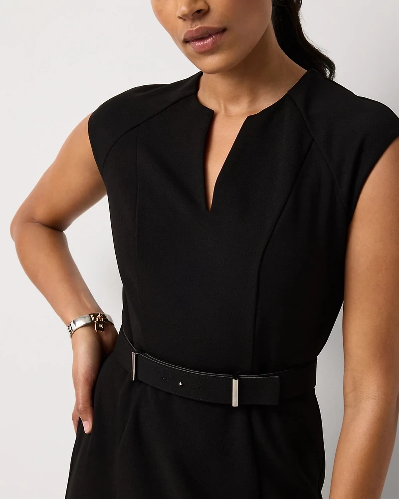 Petite Knit Crepe Sheath Dress