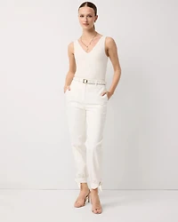 Sequin Pinstripe Tapered Ankle Pant