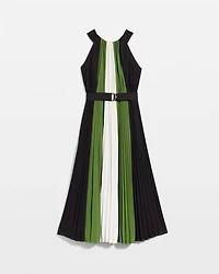 Pleated Halter Maxi Dress