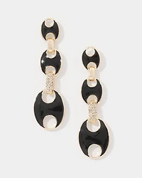 Black Mariner Links & Pavé Earrings