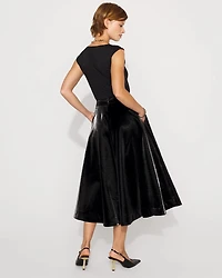 Faux Croc Midi Skirt