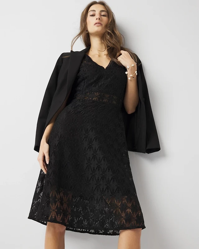 White House Black Market Petite Lace Cocktail Dress at MarketFair Shoppes in Princeton, NJ