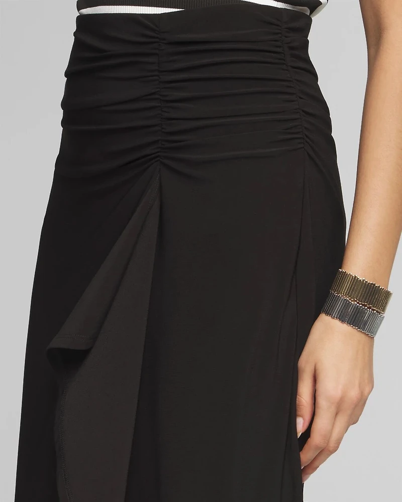 Petite Ruched Matte Jersey Surplice Skirt