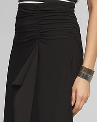 Petite Ruched Matte Jersey Surplice Skirt