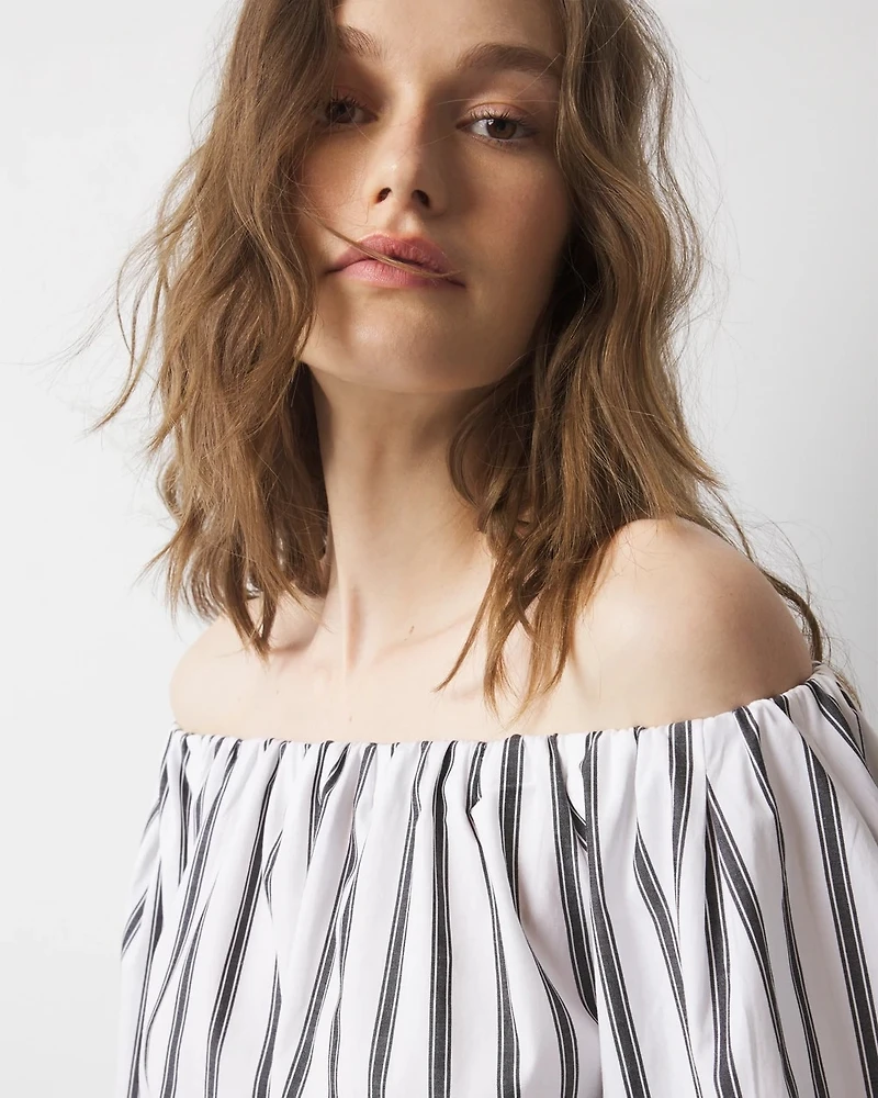 Off-the-Shoulder Drama Sleeve Blouse