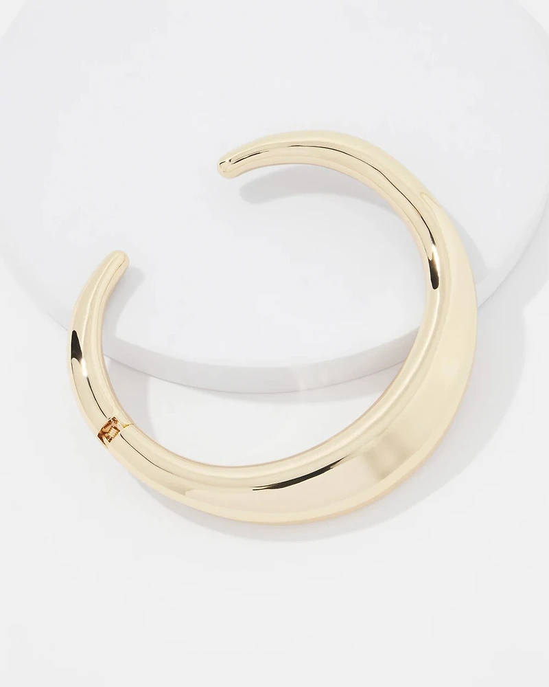 Gold Sculptural Hinged Collar