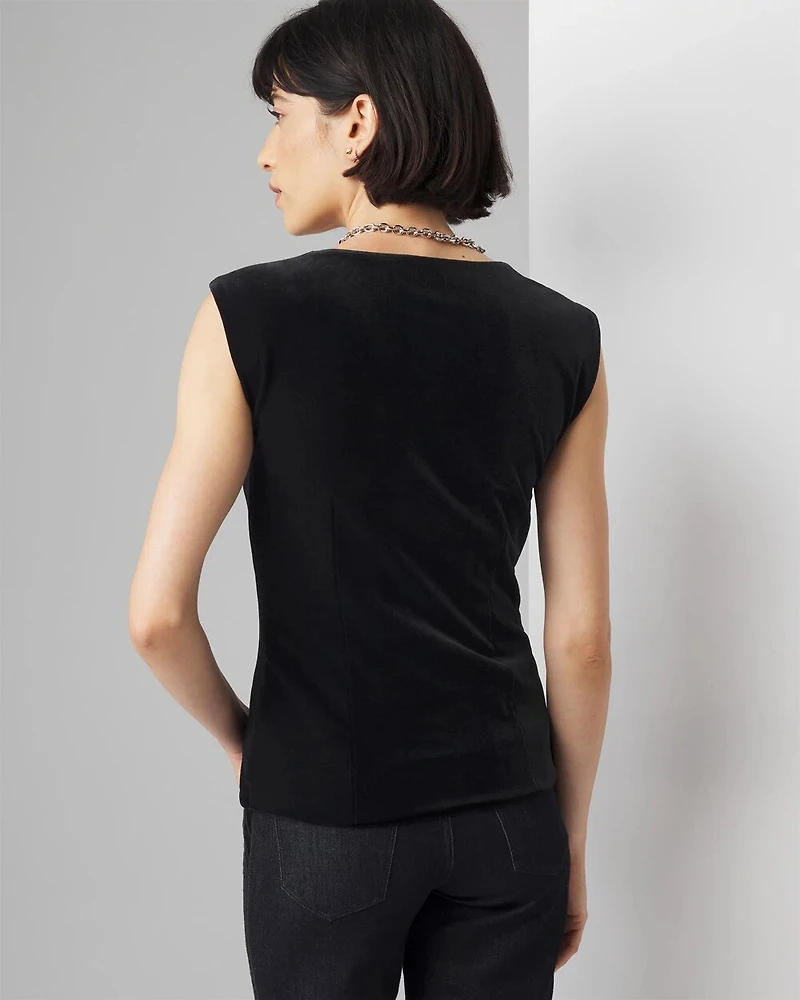 Velvet Cap Sleeve Top