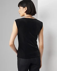 Velvet Cap Sleeve Top