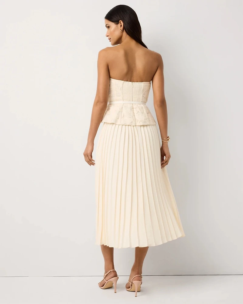 Bustier Pleated Midi Dress