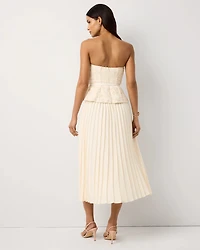 Bustier Pleated Midi Dress