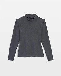 Puff Sleeve Mock Neck Snit