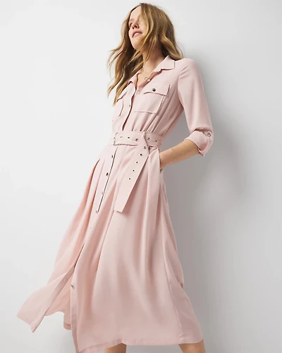 Long Sleeve Utility Shirt Dress