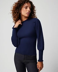 Cashmere Blend Blouson Sleeve Pull Over