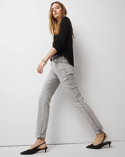 Mid-Rise Girlfriend Jeans