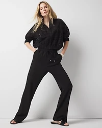 Kimono Sleeve Eyelet Shirt