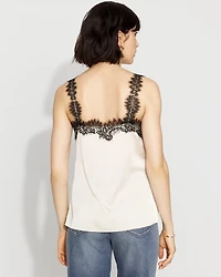 Petite Lace Trimmed Satin Camisole